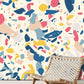 Marble Pattern Wallpaper Mural for the Living Room with Colorful Irregular Fragments