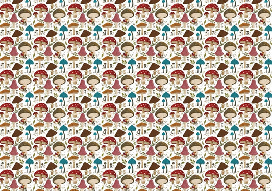 custom colorful mushrooms wallpaper mural plain