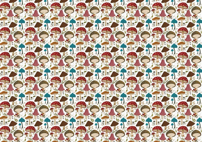 custom colorful mushrooms wallpaper mural plain
