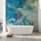 Bathroom Featuring an Ocean Marble Wallpaper Mural