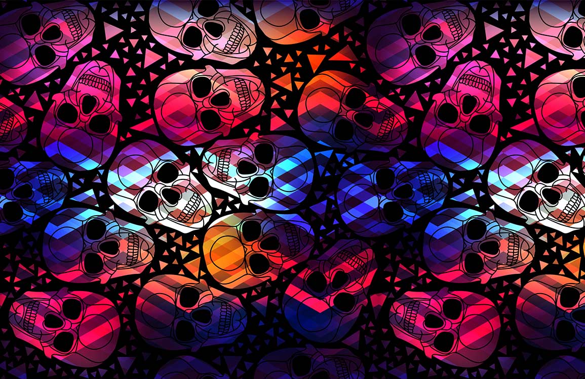 Bunte Geometrische Schädel Wandtapete