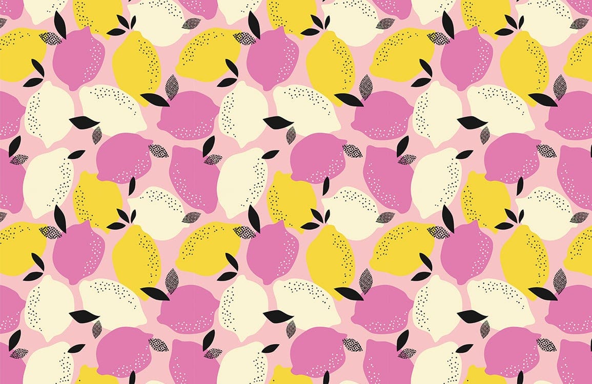 colorful Lemon pattern fruit Wallpaper Mural for wall decor