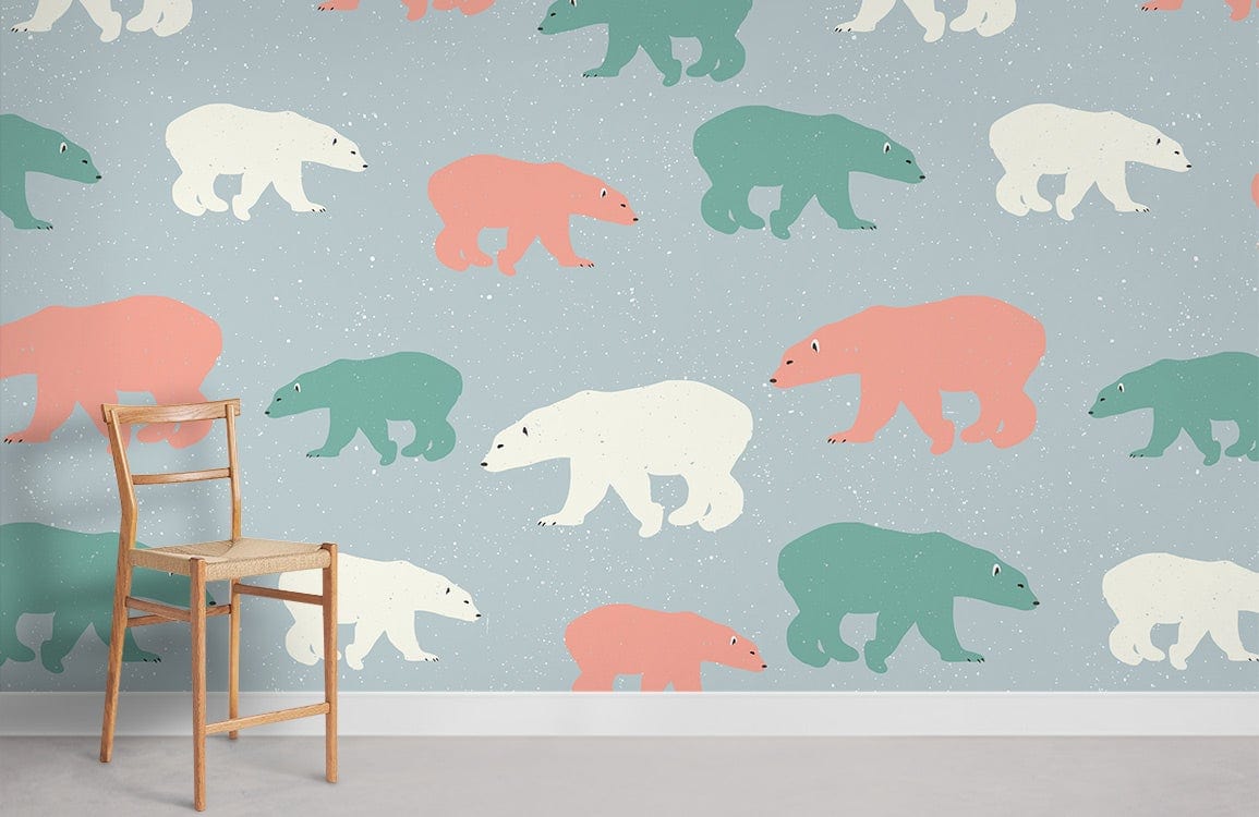 Colorful Polar Bear Wallpaper Room