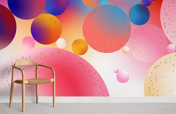 Abstract Rainbow Bubble Gradient Mural Wallpaper