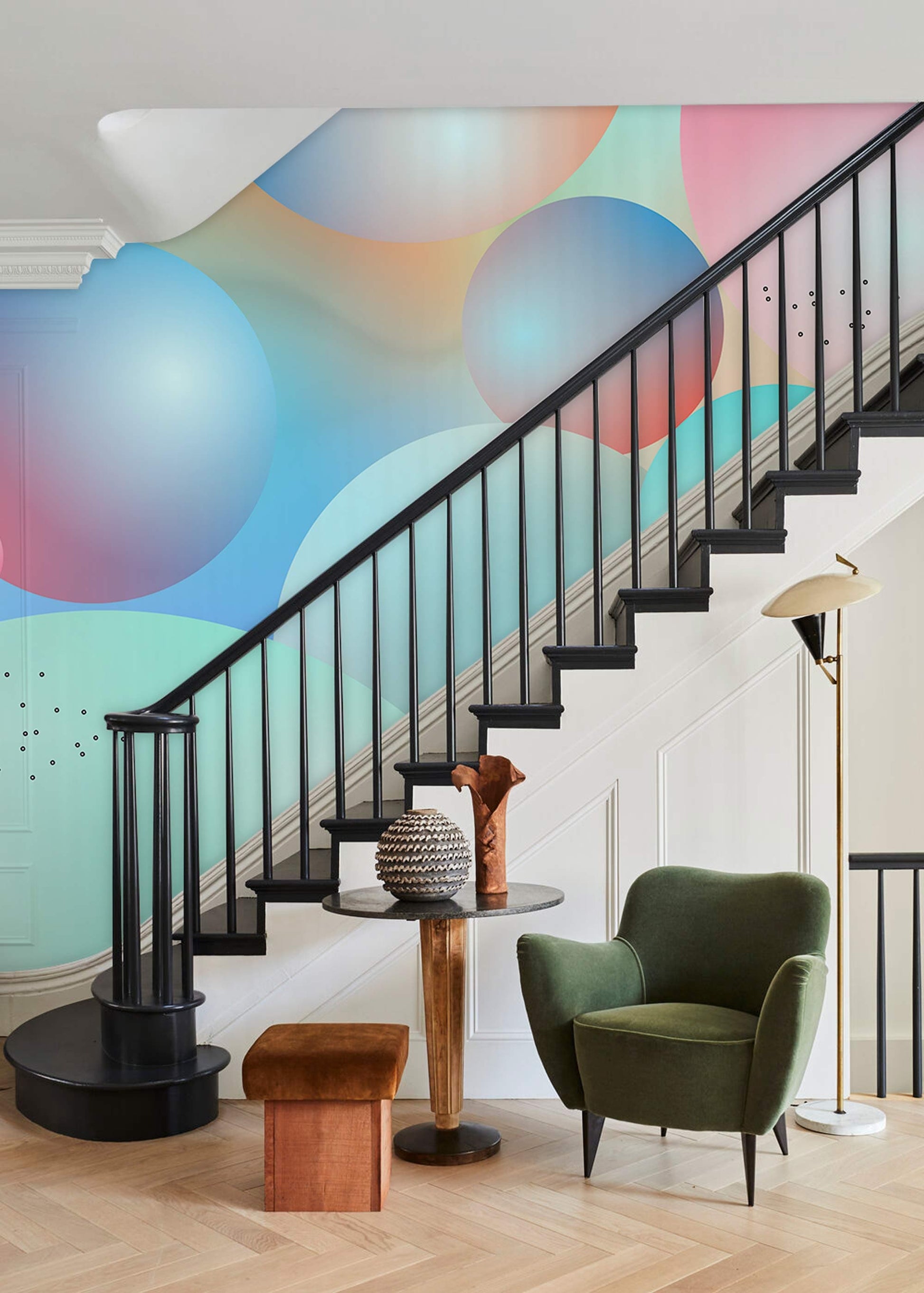 Abstract Balls Ombre Wallpaper Mural Decor