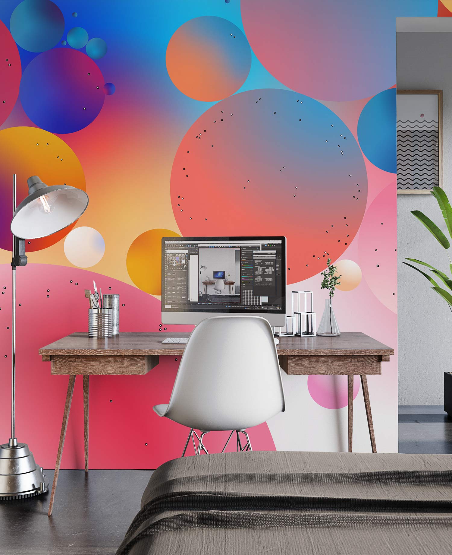 Abstract Balls Wallpaper Mural For Office Decor