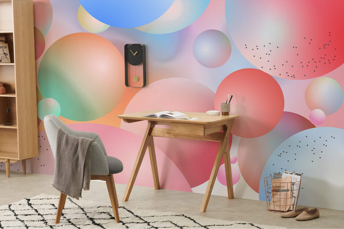 Abstract Balls Wallpaper Mural Home Interior