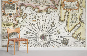 Vintage Nautical Map Wall Mural Wallpaper