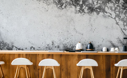 Abstract Grey Metallic Marble Mural Wallpaper in kitchen