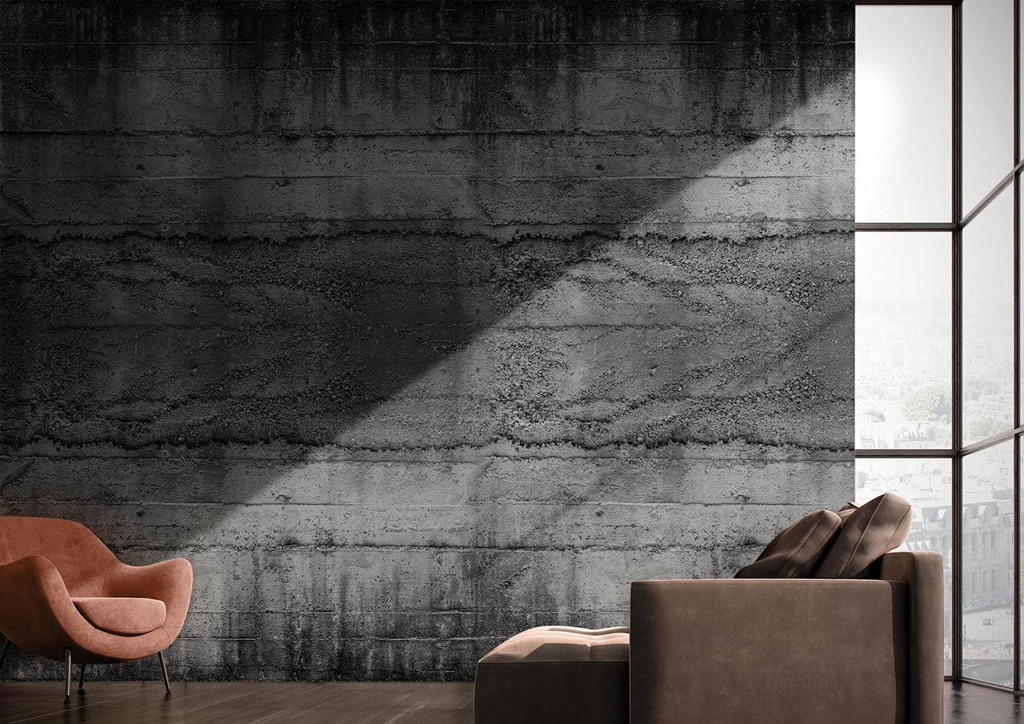 Industrial Chic Concrete Effect Mural Wallpaper