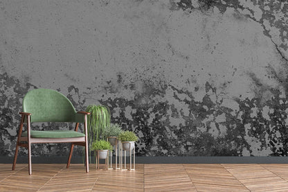 Abstract Grey Metallic Marble Mural Wallpaper