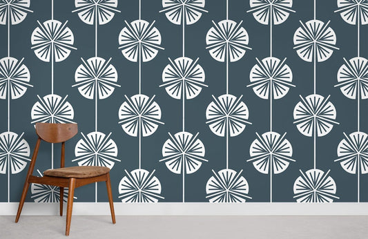 Technical Floral Leaf Wallpaper Room