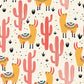 Sheep cactus wallpaper mural for your home, with a cool yellow exotic design.