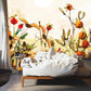 custom colorful cotton bushes wallpaper mural for bedroom decor