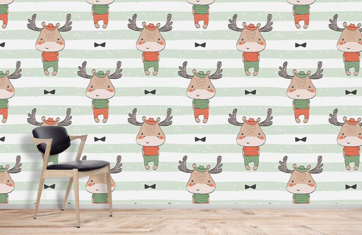 Wall mural featuring deer for use in decorating children's rooms