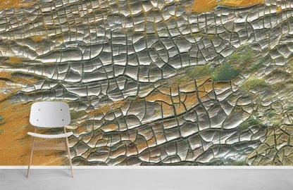 Metallic Gold Textured Abstract Mural Wallpaper