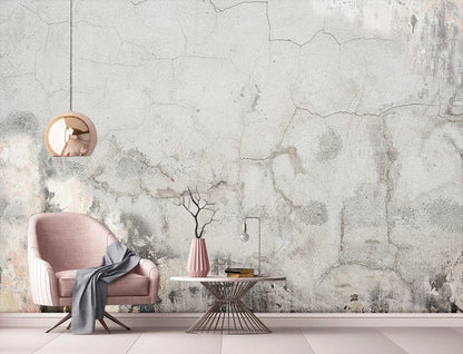 Modern Abstract Grey Concrete Mural Wallpaper in living room