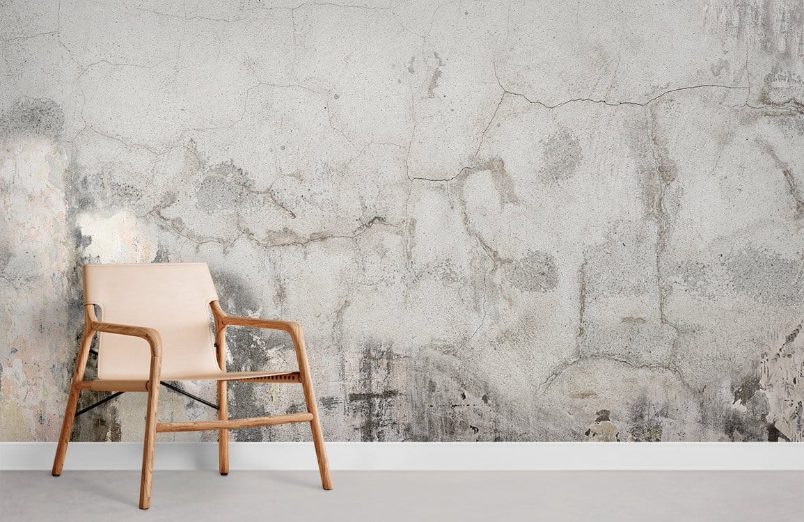 Modern Abstract Grey Concrete Mural Wallpaper