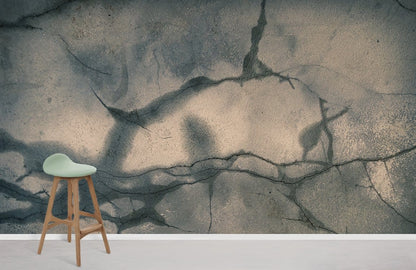 Cracking Wet Wallpaper as Decoration for the Living Room