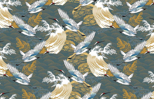 Cranes above Ocean Animal Wallpaper Home Decor