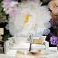 cream peony flower wallpaper mural living room decor