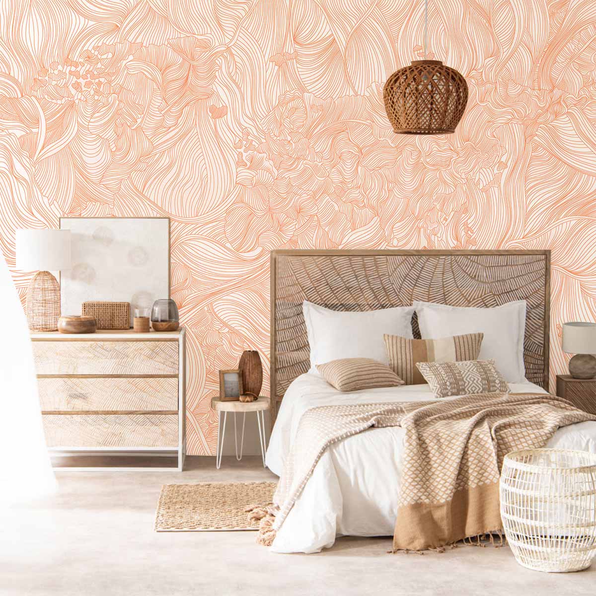 Crossing Lines Flower Wallpaper Mural for bedroom decor