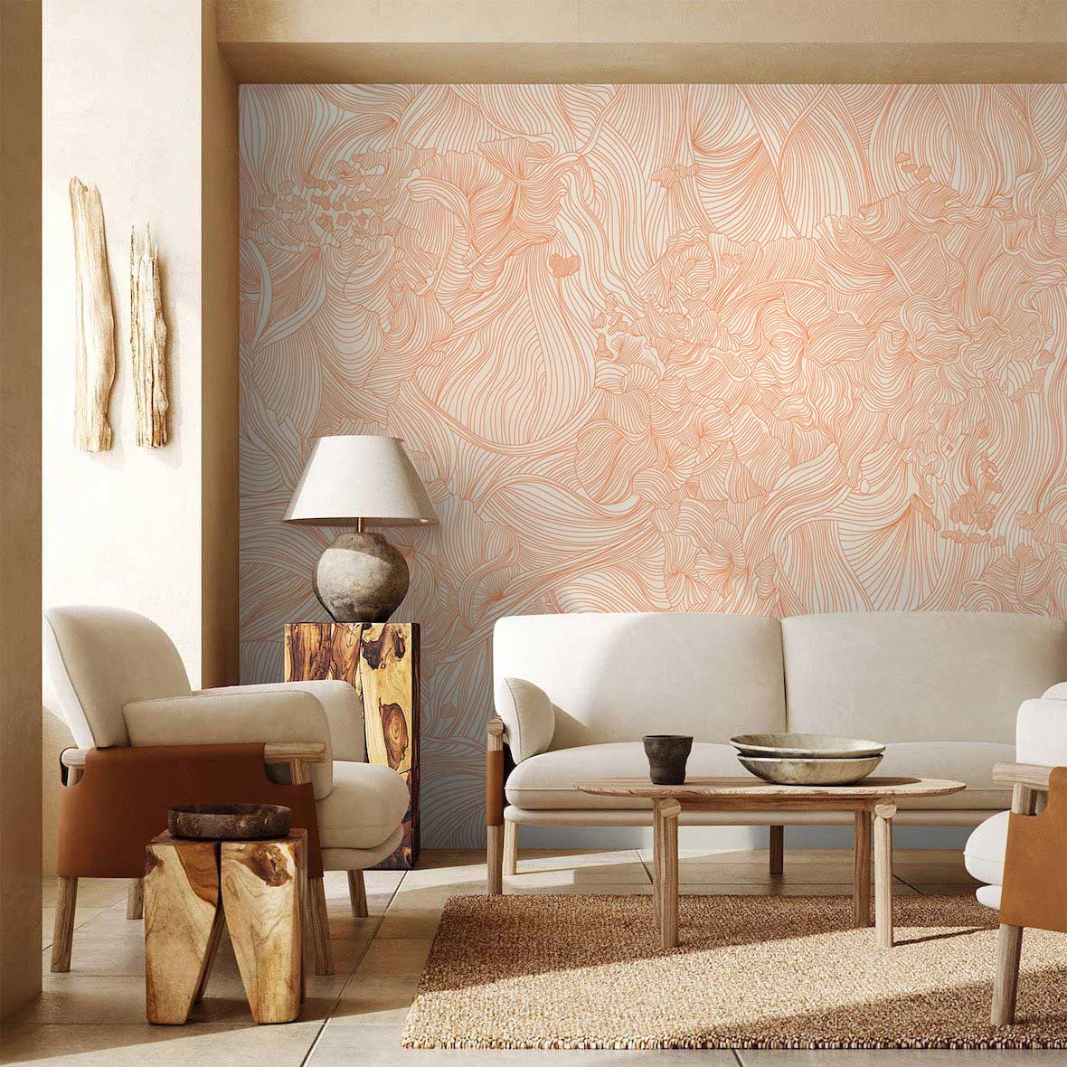 Crossing Lines Flower Wallpaper Mural for living Room decor
