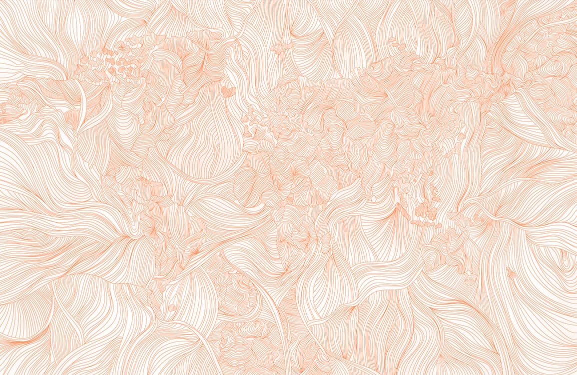 Peach Floral Abstract Mural Wallpaper