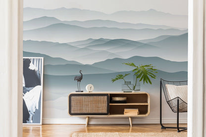 mountains landscape wall mural corridor decor