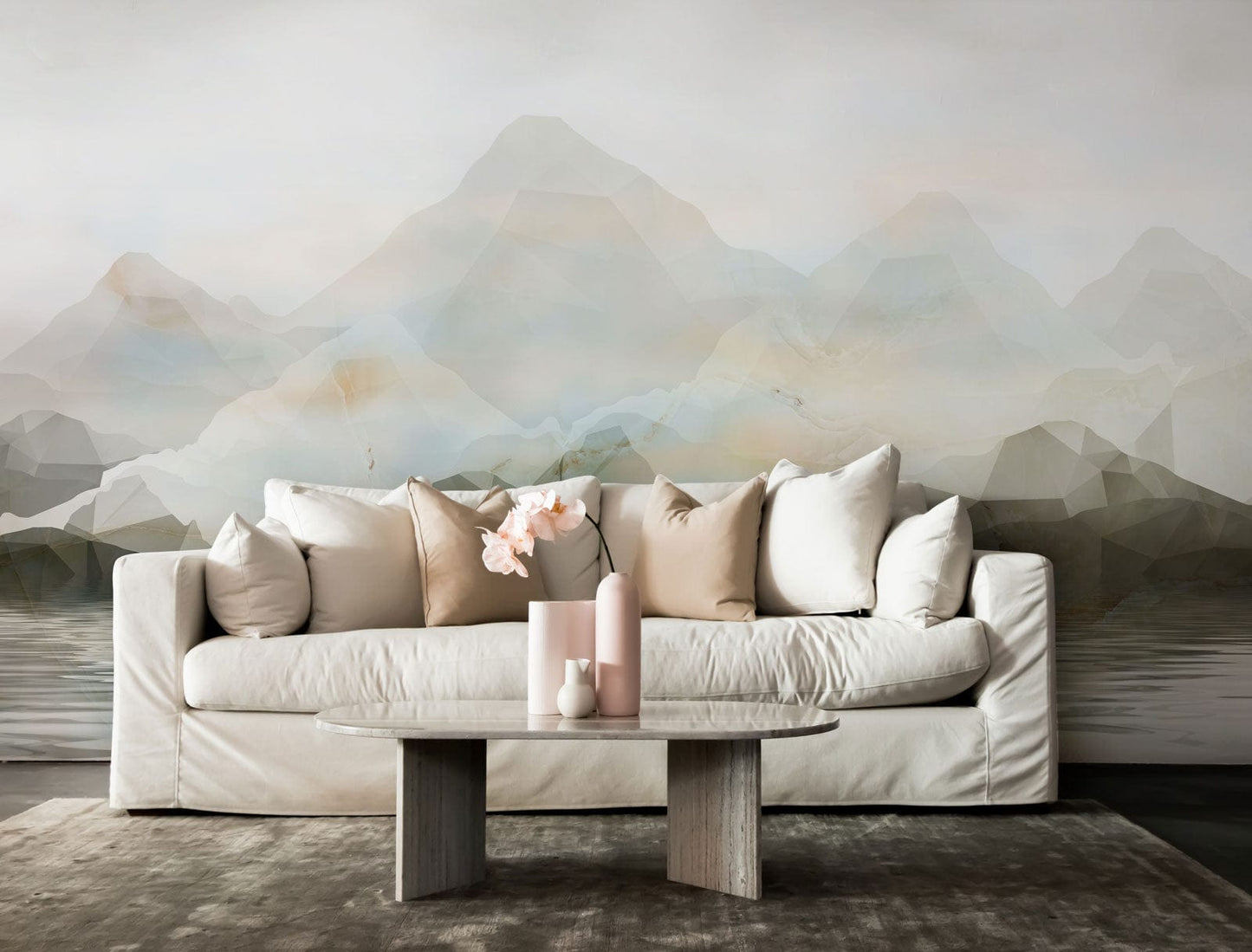 crystal mountains wall mural living room decor