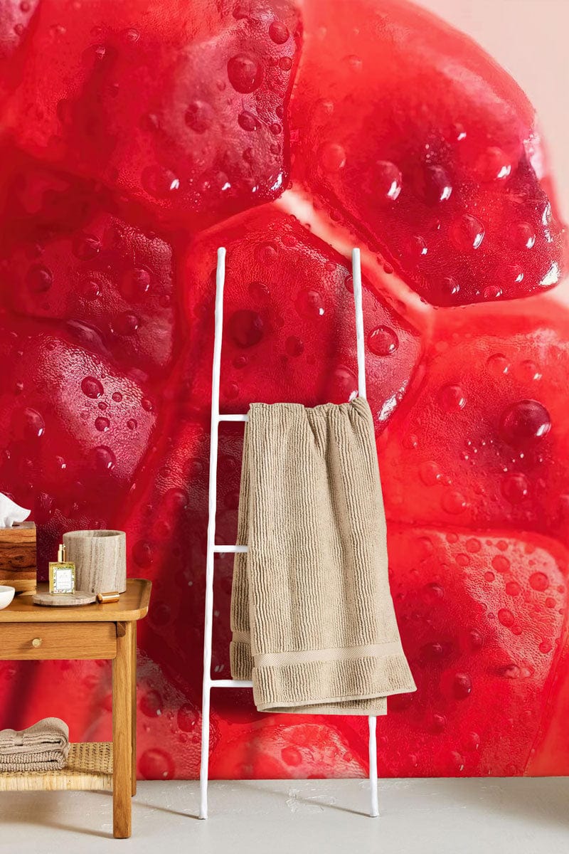 Crystalline Pomegranate Wallpaper Mural for Use as Decoration in Bathrooms