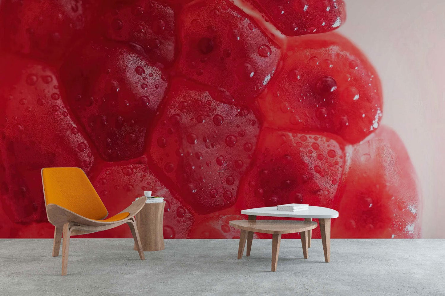 Crystalline Pomegranate Wallpaper Mural for Use as Decoration in Hallways