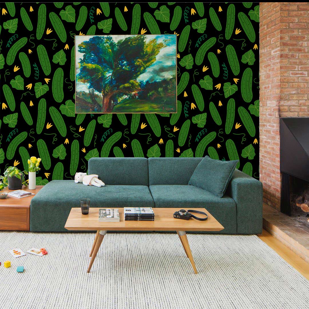 Cucumber Pattern Mural Wallpaper Home Interior Decor