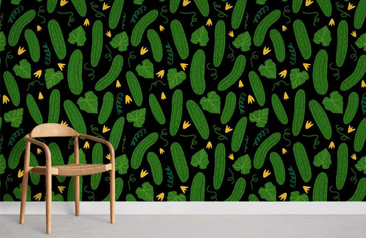 Cucumber Pattern Mural Wallpaper Room Decoration Idea