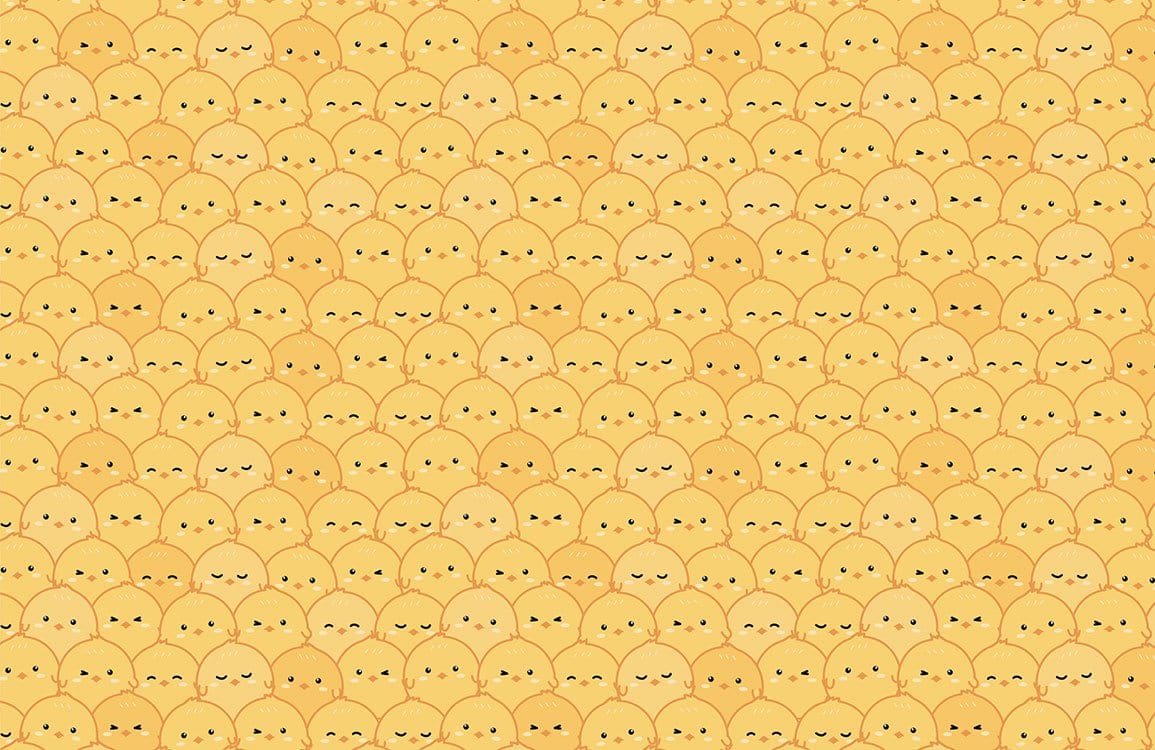 Sunny Yellow Cute Chick Mural Wallpaper