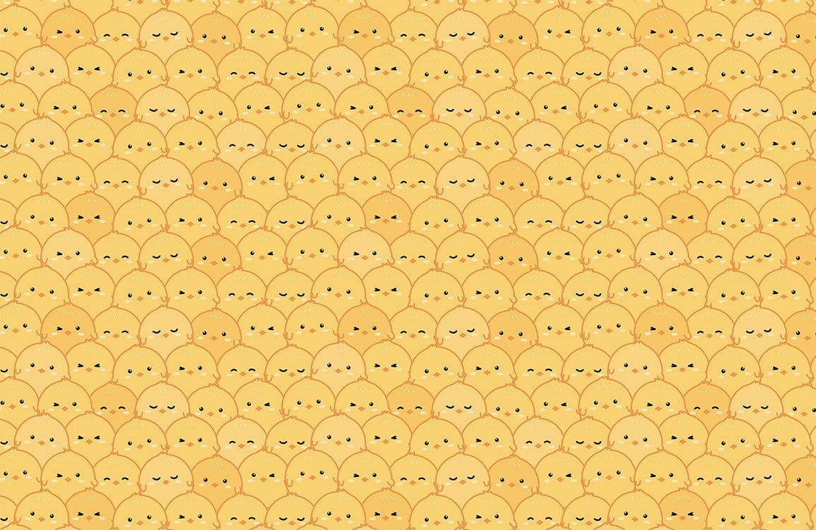 Murale di Carta da Parati di Pulcino Carino Giallo Soleggiato