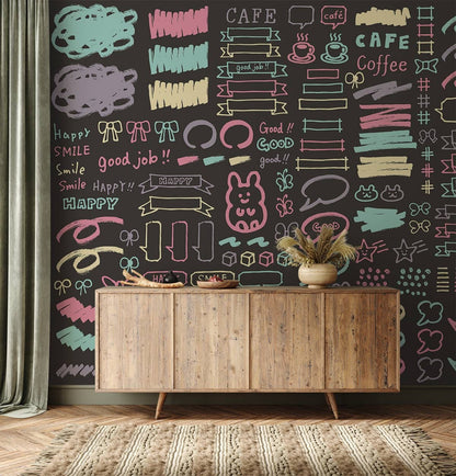 Colorful cute patterns Wallpaper Mural for living Room decor
