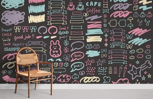 Colorful cute patterns Wallpaper Mural for Room decor