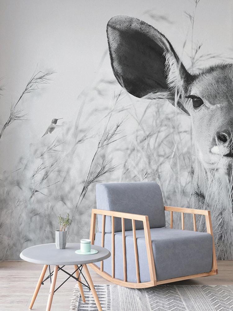 Cute Deer in the field wallpaper custom design