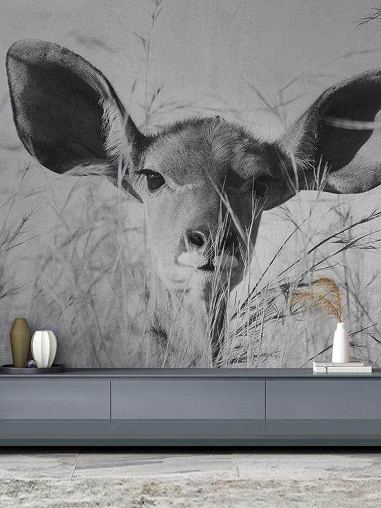 Cute Deer in the field wallpaper animal wall decoration idea