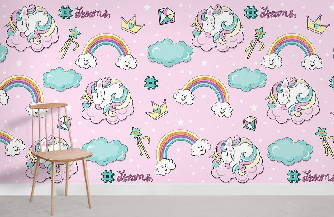 Cute Unicorn Cartoon Wallpaper Nursery Room