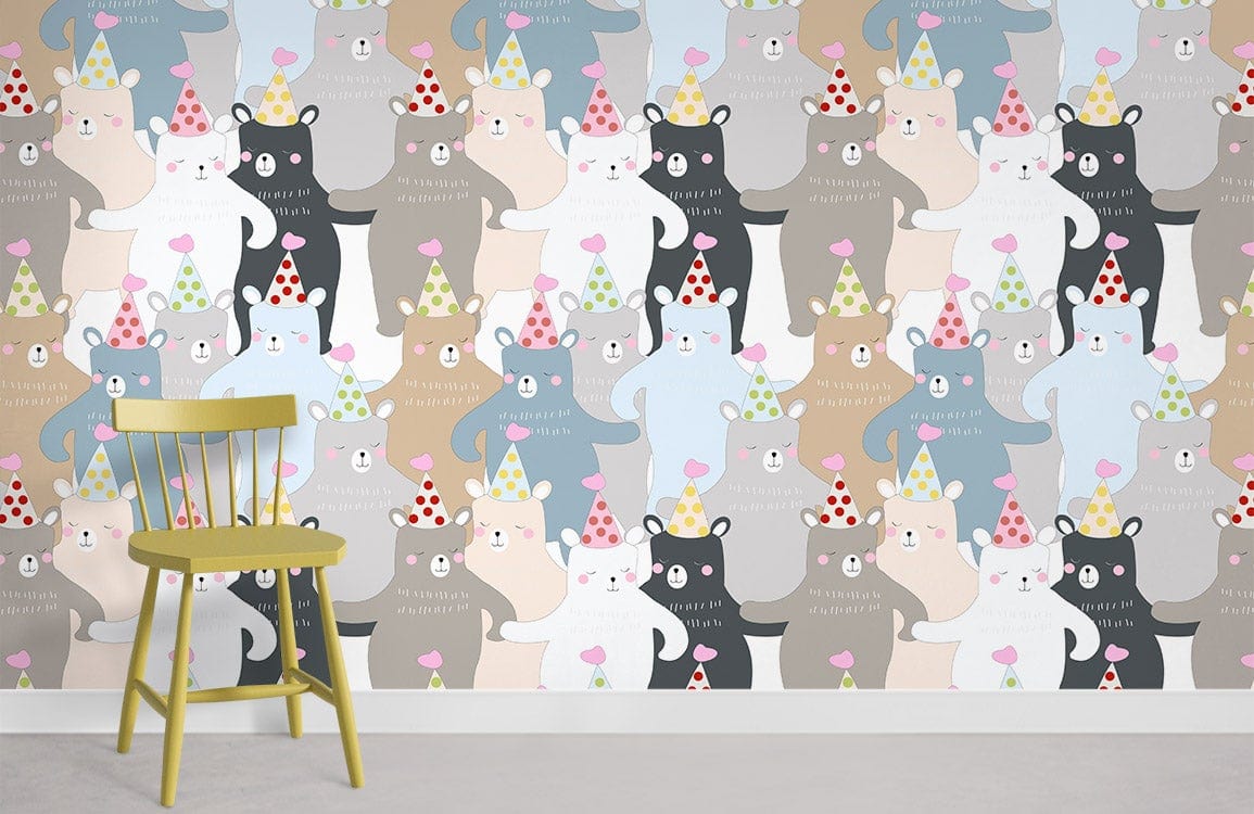 Dancing Bears Cartoon Wallpaper Mural For Room