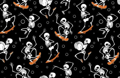 Skating Skeleton Mural Wallpaper Home Decor