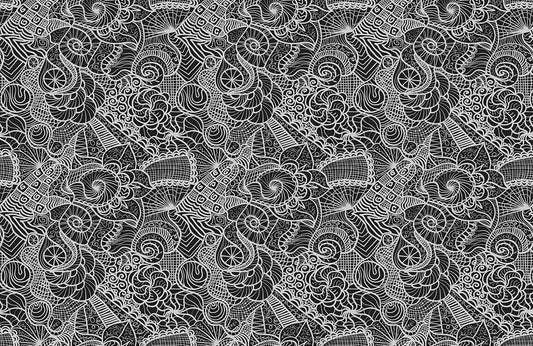 Abstract Floral Lace Pattern Mural Wallpaper