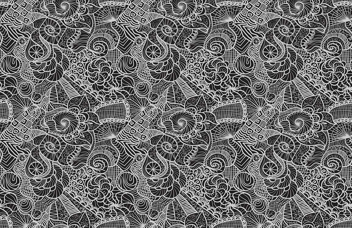 Abstract Floral Lace Pattern Mural Wallpaper