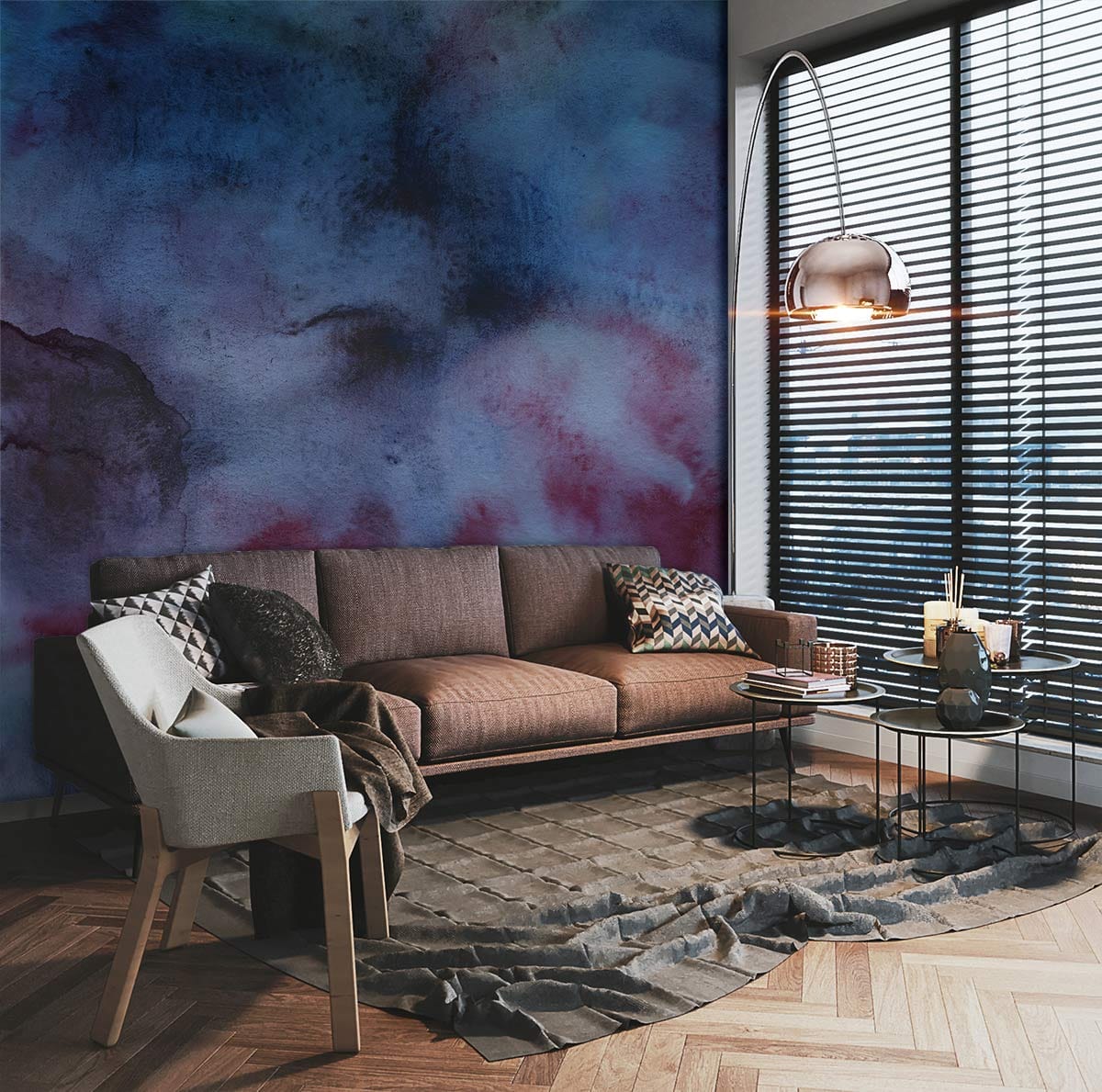 dark blue abstract Wallpaper Mural for living Room decor