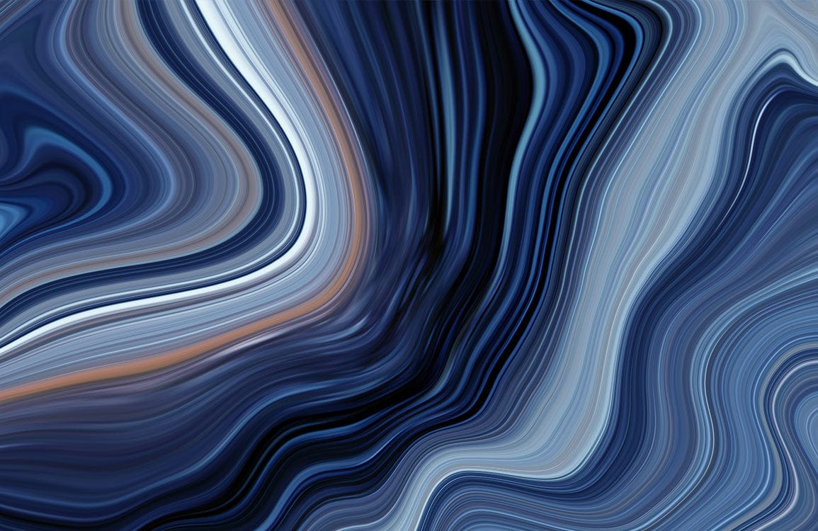 Abstract Blue Swirls Modern Mural Wallpaper