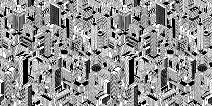 City Planning buildings wallpaper mural for room decor