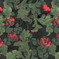 custom green leaf and red flowers pattern wallpaper mural for room decor