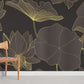 Dark Golden Lotus Flower Wallpaper Room
